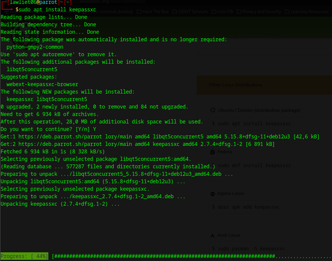Installation terminal Linux
